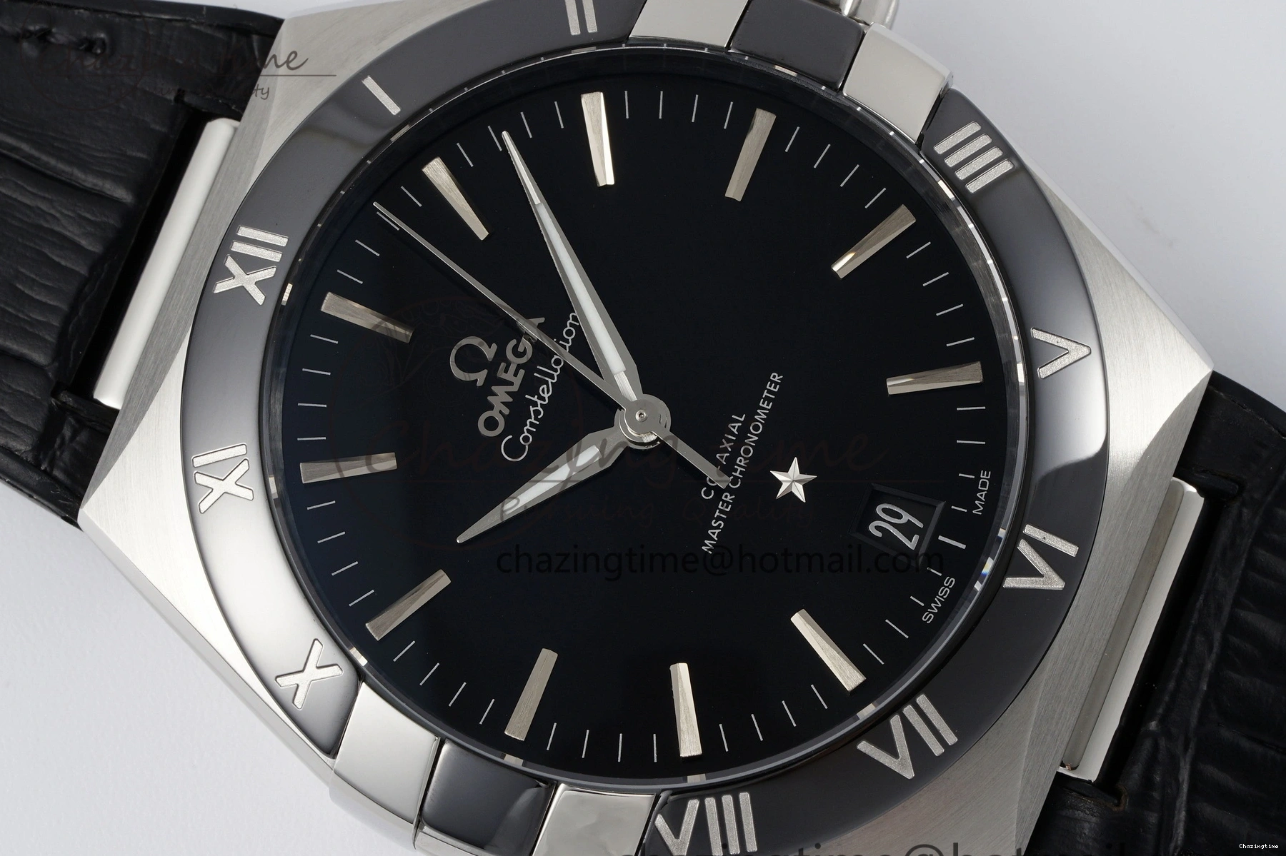 0426 Constellation Black Ceramic SS SBF 1:1 Best Edition Black Dial on Black Gummy Strap A8900 Super Clone TimelessDesign 7798